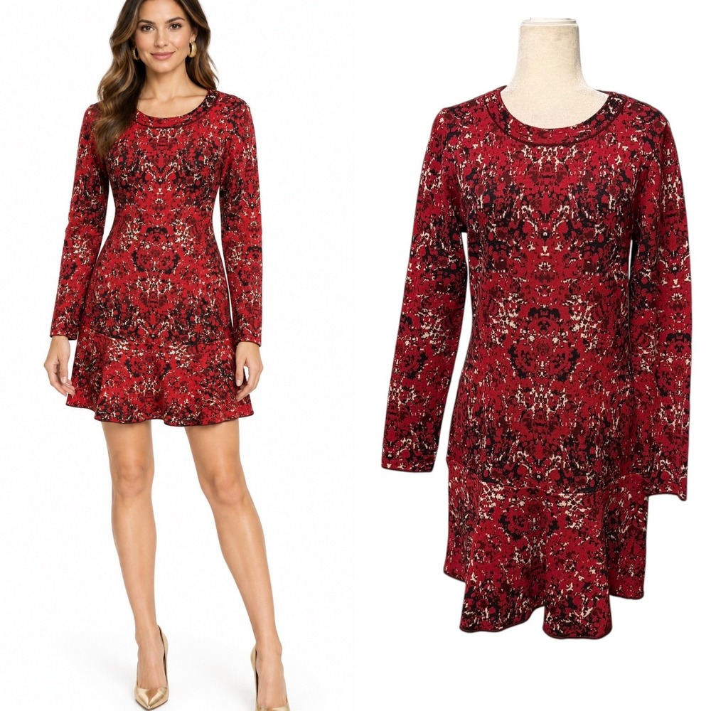 M Missoni Sweater Dress Women 46 US 10 L Jacquard Abstract Knit Luxury Elegant